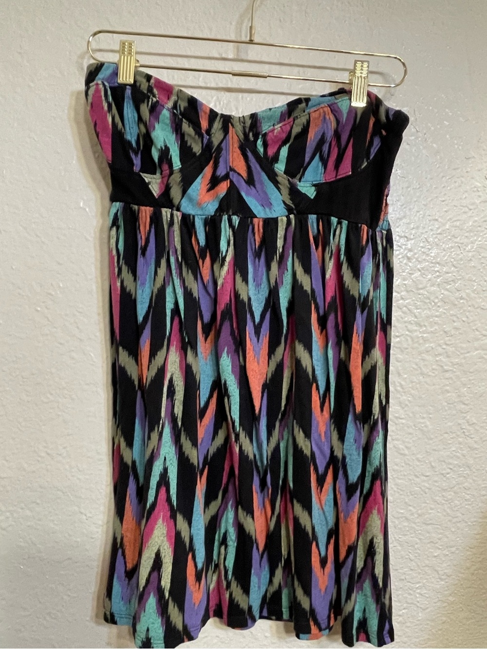 Billabong Strapless Chevron Dress in Black, Purple, Teal, Orange, Pink